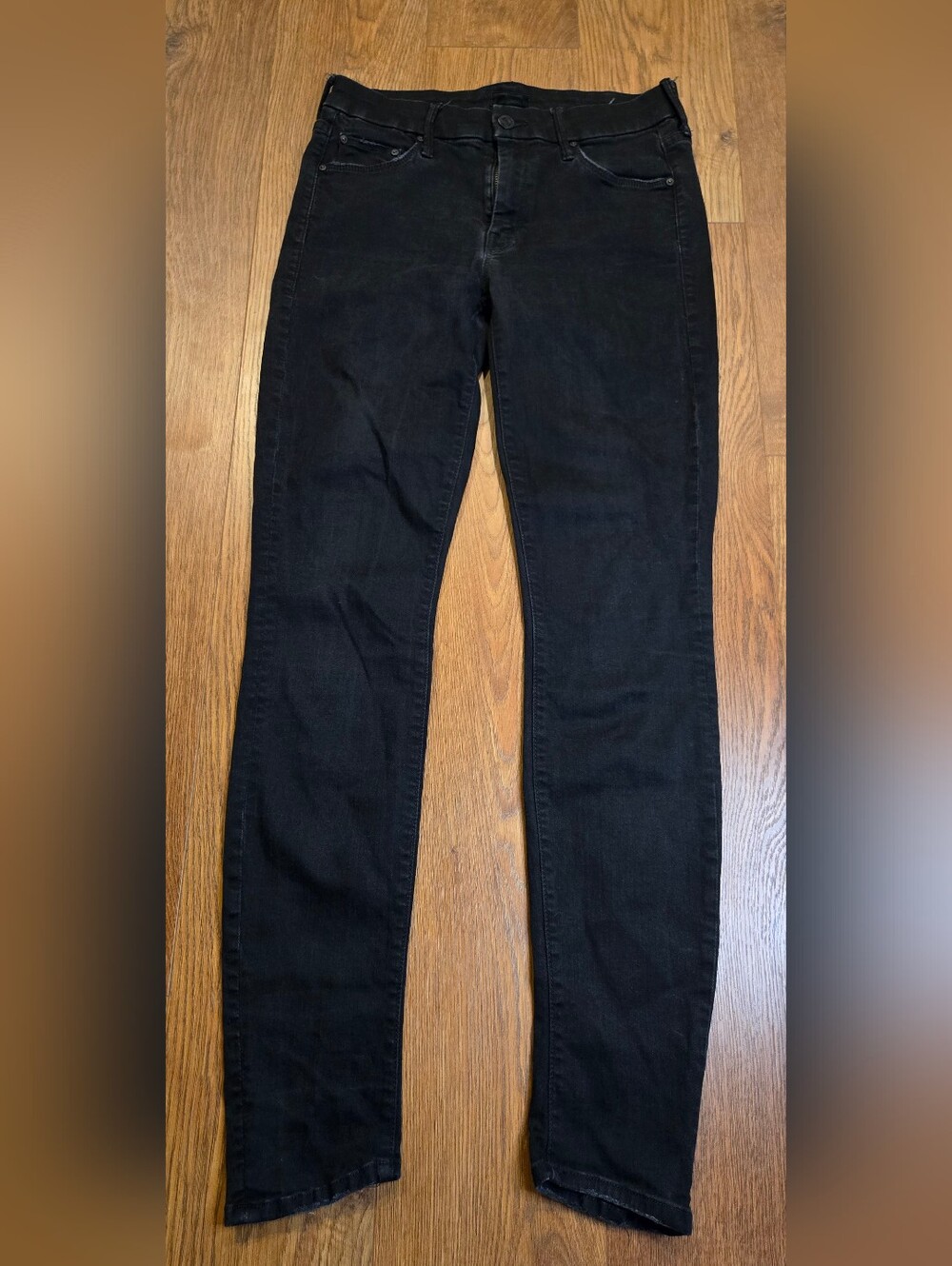 MOTHER The Looker Skinny Jeans Womens 27 Black Not Guilty Stretch USA